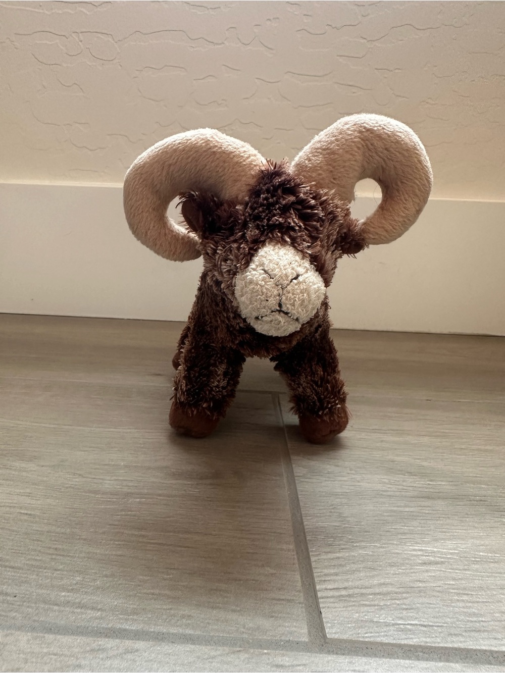 Brown Plush Ram Stuffed Animal - Soft Plush Toy